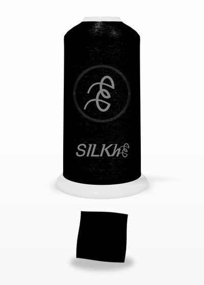 SILKhee 5005 Black polyester embroidery thread 40wt cone