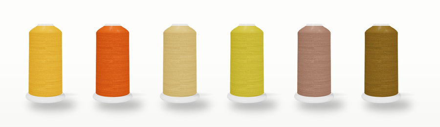 SILKhee Cinder pack — polyester machine embroidery thread cones in the pack's colors