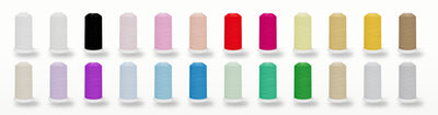 SILKhee CORE 24 pack — polyester machine embroidery thread cones in the pack's colors