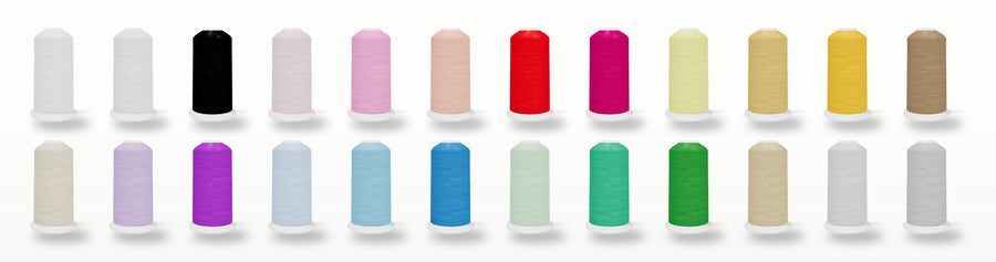 SILKhee CORE 24 pack — polyester machine embroidery thread cones in the pack's colors