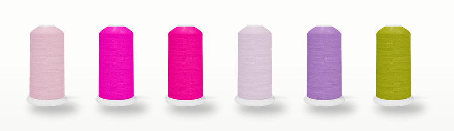 SILKhee Orchard pack — polyester machine embroidery thread cones in the pack's colors