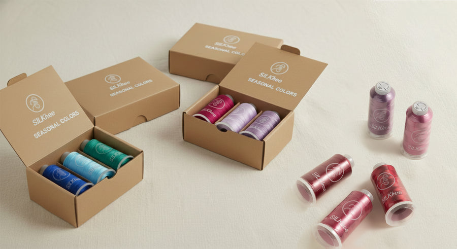 SILKhee custom polyester embroidery thread pack, 40wt 5000yd cones