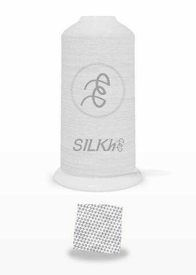 SILKhee 5002 Bright White polyester embroidery thread 40wt cone