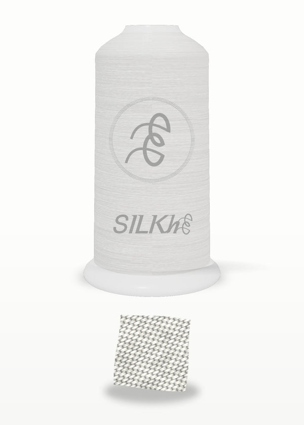 SILKhee 5003 White polyester embroidery thread 40wt cone