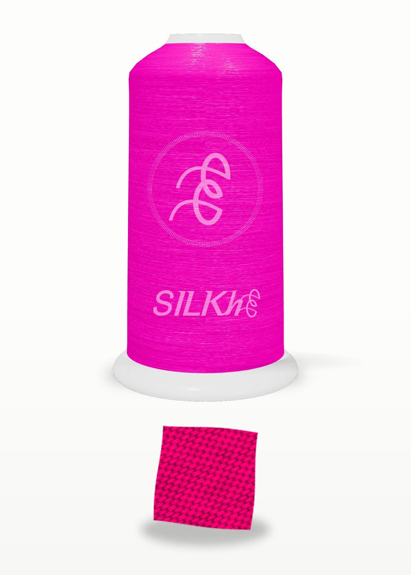 SILKhee 5049 Pink Glo polyester embroidery thread 40wt cone