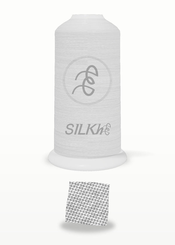 SILKhee 5457 Silver Light polyester embroidery thread 40wt cone