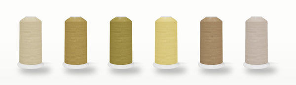SILKhee Tannin pack — polyester machine embroidery thread cones in the pack's colors